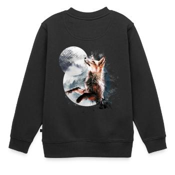 Le renard au clair de lune - Sweat Premium enfant bio - noir - Dos - AI Model Kid Female (0cm)