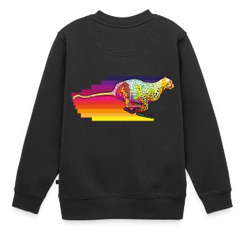 Gepart in Action - Kinder Premium Organic Sweatshirt - Schwarz - Hinten - AI Model Kid Female (0cm)
