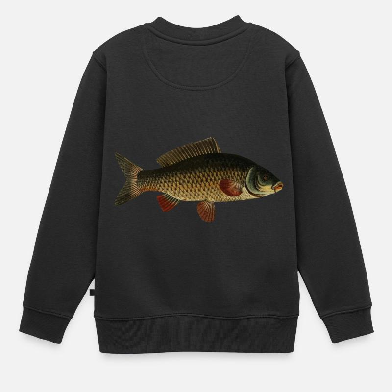 Carpes poissons - Sweat Premium enfant bio - noir