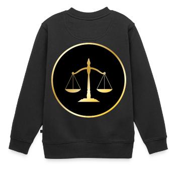 rechtsanwalt anwalt lawyer judge richter law justi - Kinder Premium Organic Sweatshirt - Schwarz - Hinten - AI Model Kid Female (0cm)