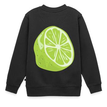 Limette Gesund Ernährung lecker Geschenk - Kinder Premium Organic Sweatshirt - Schwarz - Hinten - AI Model Kid Female (0cm)