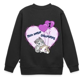Mein erster Geburtstag für Mädchen Geschenk Idee - Kinder Premium Organic Sweatshirt - Schwarz - Hinten - AI Model Kid Female (0cm)