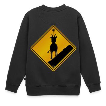 Danger roadsign traversee von dahu - Kinder Premium Organic Sweatshirt - Schwarz - Hinten - AI Model Kid Female (0cm)