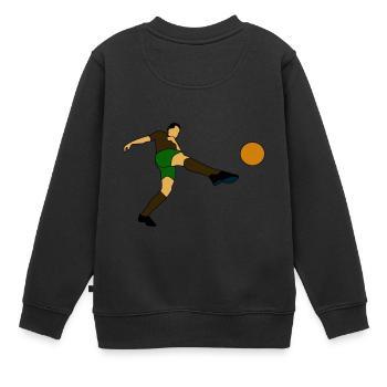Fußballmotiv für Fußballfans Geschenk - Kinder Premium Organic Sweatshirt - Schwarz - Hinten - AI Model Kid Female (0cm)