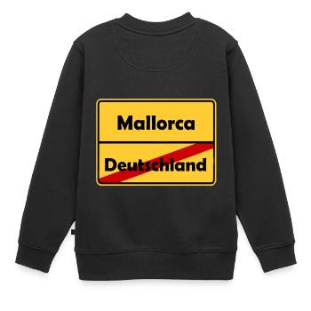 Auswandern nach Mallorca! Ortsschild Desing. - Kinder Premium Organic Sweatshirt - Schwarz - Hinten - AI Model Kid Female (0cm)