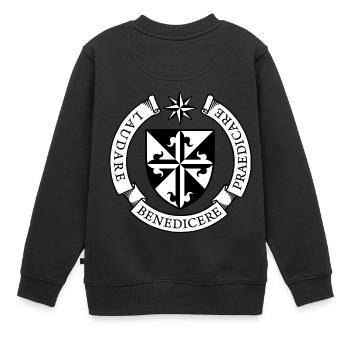 Laudare Benedicere Praedicare Latein Geschenk - Kinder Premium Organic Sweatshirt - Schwarz - Hinten - AI Model Kid Female (0cm)