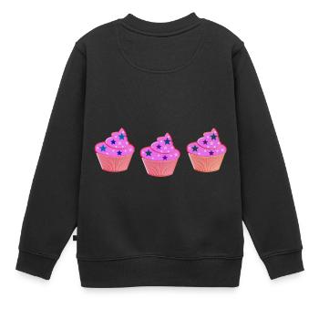 Muffins - Sweat Premium enfant bio - noir - Dos - AI Model Kid Female (0cm)
