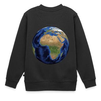 Weltkugel. Geschenkidee - Kinder Premium Organic Sweatshirt - Schwarz - Hinten - AI Model Kid Female (0cm)