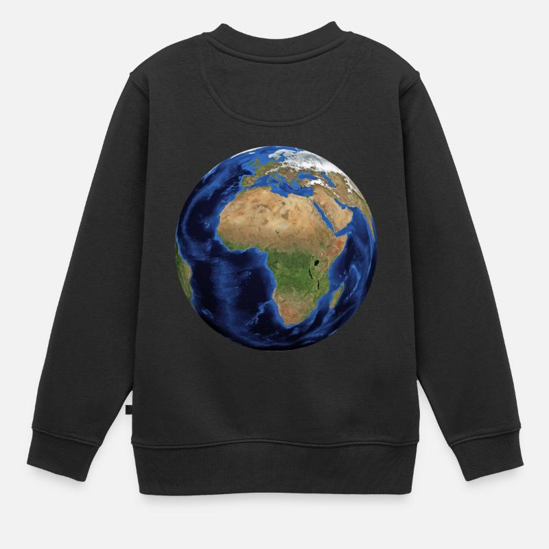 Weltkugel. Geschenkidee - Kinder Premium Organic Sweatshirt - Schwarz