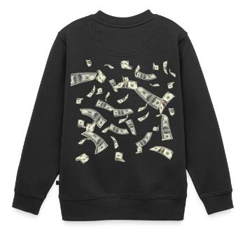 Cashflow Geldregen - Kinder Premium Organic Sweatshirt - Schwarz - Hinten - AI Model Kid Female (0cm)