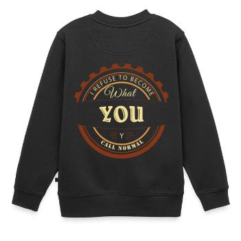 individuel spruch wortspiel geschenk super cool - Kinder Premium Organic Sweatshirt - Schwarz - Hinten - AI Model Kid Female (0cm)
