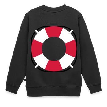 Treetanic Rettungsring - Kinder Premium Organic Sweatshirt - Schwarz - Hinten - AI Model Kid Female (0cm)