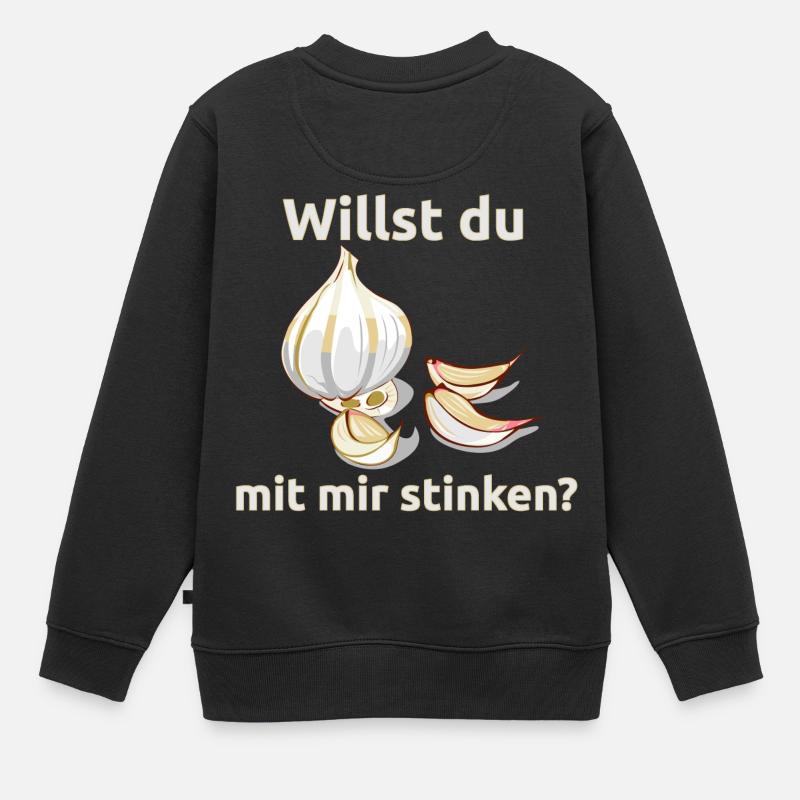 Knoblauch Knobi stinken Liebe Geschenk - Kinder Premium Organic Sweatshirt - Schwarz