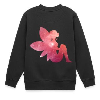 Fee mit Flügel - Kinder Premium Organic Sweatshirt - Schwarz - Hinten - AI Model Kid Female (0cm)