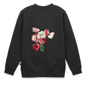 Blumenstrauß - Kinder Premium Organic Sweatshirt - Schwarz - Hinten - AI Model Kid Female (0cm)