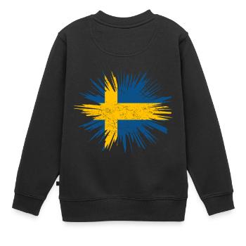 Cadeau Splatter Pays Roots Suède - Sweat Premium enfant bio - noir - Dos - AI Model Kid Female (0cm)