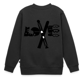 Love Ski - Kinder Premium Organic Sweatshirt - Schwarz - Hinten - AI Model Kid Female (0cm)
