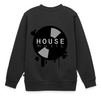 House Music Party Shirt Vinyl Schallplatte - Kinder Premium Organic Sweatshirt - Schwarz - Hinten - AI Model Kid Female (0cm)