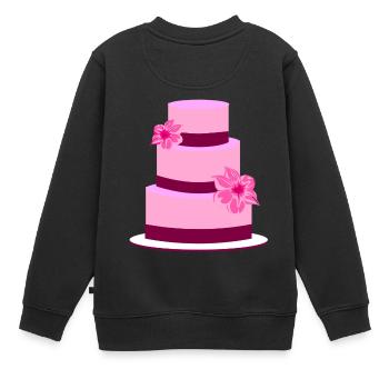 Torte Hochzeit Hochzeitstorte Blumen Geschenkidee - Kinder Premium Organic Sweatshirt - Schwarz - Hinten - AI Model Kid Female (0cm)