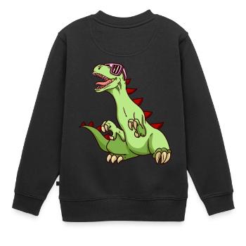 Dinosaur Funky Kids Funny Dino T-Rex NEW - Kids Premium Organic Sweatshirt - black - Back - AI Model Kid Female (0cm)