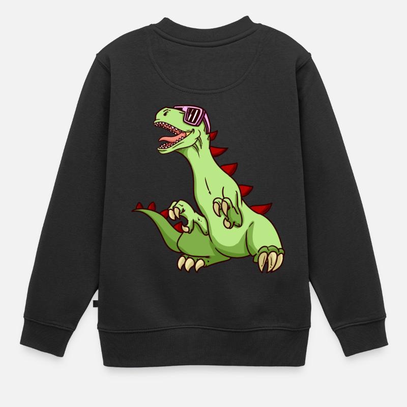 Dinosaurier Funky Kinder lustiger Dino T-Rex NEU - Kinder Premium Organic Sweatshirt - Schwarz