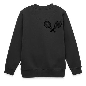 tennis racket - Kids Premium Organic Sweatshirt - black - Back - AI Model Kid Female (0cm)
