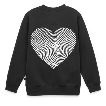 Fingerabdruck Herz - Kinder Premium Organic Sweatshirt - Schwarz - Hinten - AI Model Kid Female (0cm)