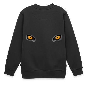 Yeux de loup profond jaune - Sweat Premium enfant bio - noir - Dos - AI Model Kid Female (0cm)