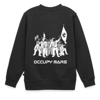 Occupy Mars Astronaut Exploration Journey Tshirt - Kinder Premium Organic Sweatshirt - Schwarz - Hinten - AI Model Kid Female (0cm)