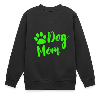 Dog Mom mit Pfote in gruen als Geschenk - Kinder Premium Organic Sweatshirt - Schwarz - Hinten - AI Model Kid Female (0cm)