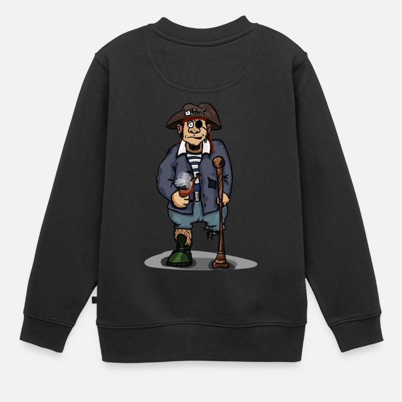 Pirate avec une jambe de bois idée cadeau eyepatch - Sweat Premium enfant bio - noir