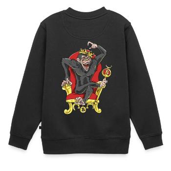 Bitcoin Monkey King - Beta Edition - Kinder Premium Organic Sweatshirt - Schwarz - Hinten - AI Model Kid Female (0cm)