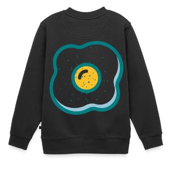 fried egg - Kids Premium Organic Sweatshirt - black - Back - AI Model Kid Female (0cm)