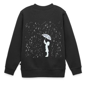 rainy day - Kinder Premium Organic Sweatshirt - Schwarz - Hinten - AI Model Kid Female (0cm)