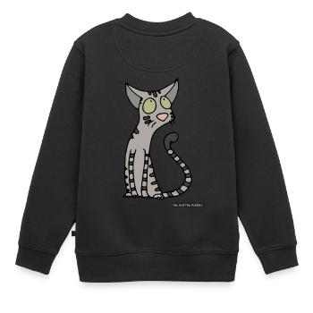 Cat - Oriental Shorthair - Sweat Premium enfant bio - noir - Dos - AI Model Kid Female (0cm)