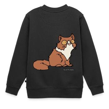 Cat persian - Kids Premium Organic Sweatshirt - black - Back - AI Model Kid Female (0cm)