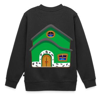 building house homes architektur haus gebaeude84 - Kinder Premium Organic Sweatshirt - Schwarz - Hinten - AI Model Kid Female (0cm)