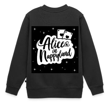 Alice in Nappyland 1 - Kinder Premium Organic Sweatshirt - Schwarz - Hinten - AI Model Kid Female (0cm)