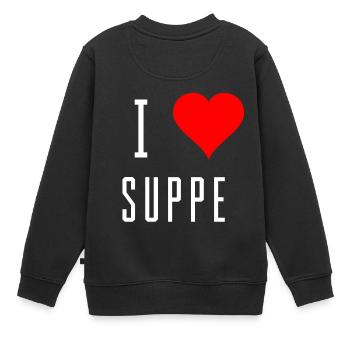 J'adore la soupe amant soupe idée cadeau - Sweat Premium enfant bio - noir - Dos - AI Model Kid Female (0cm)