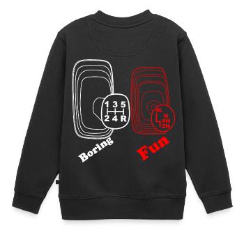 Langweilig Spass Gangschaltung 4WD 4x4 Allrad - Kinder Premium Organic Sweatshirt - Schwarz - Hinten - AI Model Kid Female (0cm)