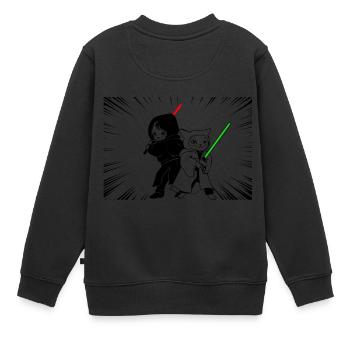 Action Katzen - Kinder Premium Organic Sweatshirt - Schwarz - Hinten - AI Model Kid Female (0cm)