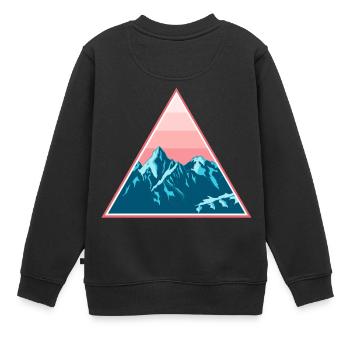 Gebirge Berge Schneebedeckt im Dreieck - Kinder Premium Organic Sweatshirt - Schwarz - Hinten - AI Model Kid Female (0cm)
