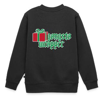 wrapper rappeur Gangster Noël - Sweat Premium enfant bio - noir - Dos - AI Model Kid Female (0cm)