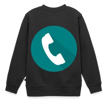 téléphone téléphone mobile retro13 radio téléphone mobile - Sweat Premium enfant bio - noir - Dos - AI Model Kid Female (0cm)