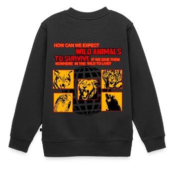 Animaux sauvages pour survivre! - Sweat Premium enfant bio - noir - Dos - AI Model Kid Female (0cm)