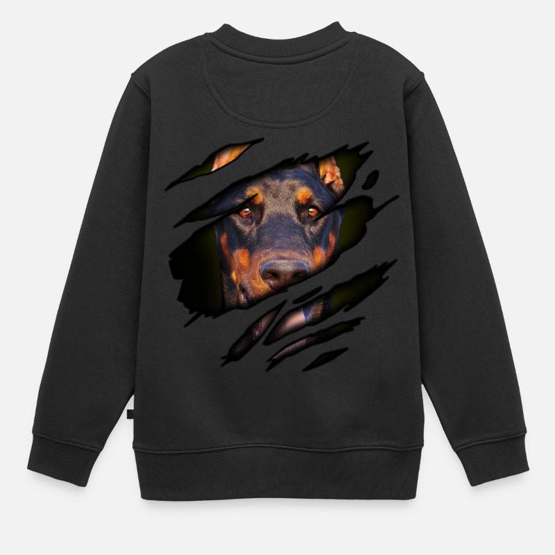 Doberman en moi - Sweat Premium enfant bio - noir