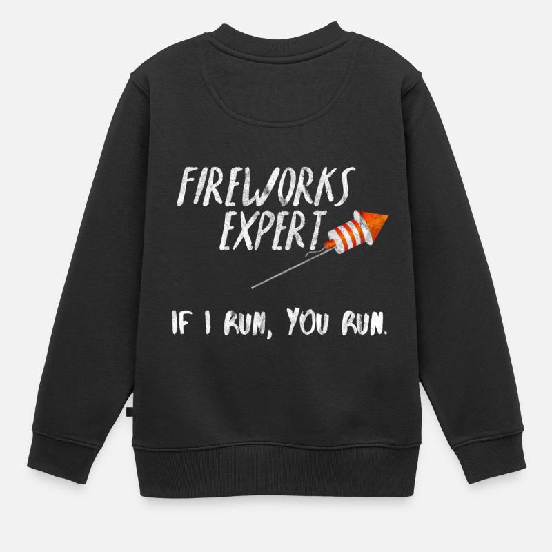 Fireworks Expert Feuerwerk Silvester Geschenk Idee - Kinder Premium Organic Sweatshirt - Schwarz