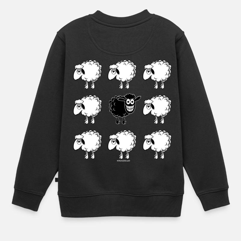SCHWARZES SCHAFE - schwarze Schafe Geschenkartikel 10-45 - Kinder Premium Organic Sweatshirt - Schwarz
