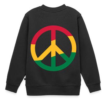 Peacezeichen Rastafari Reggae Musik Frieden Pace - Kinder Premium Organic Sweatshirt - Schwarz - Hinten - AI Model Kid Female (0cm)