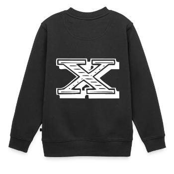 Buchstabe X - Kinder Premium Organic Sweatshirt - Schwarz - Hinten - AI Model Kid Female (0cm)